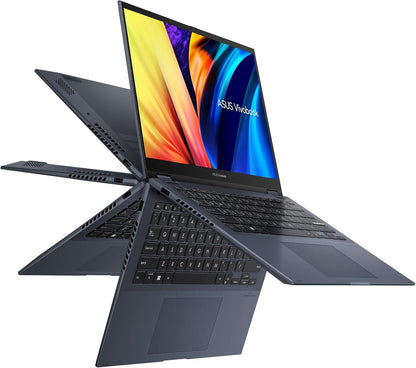 ASUS Vivobook S 14 Flip Laptop, 14” WUXGA 16:10 Touch Display, AMD Ryzen 7 7730U CPU, AMD Radeon™ Graphics, 16GB RAM, 512GB SSD, Fingerprint Sensor, Windows 11 Home, Quiet Blue, TN3402YA-AS71-CA - PuriLite