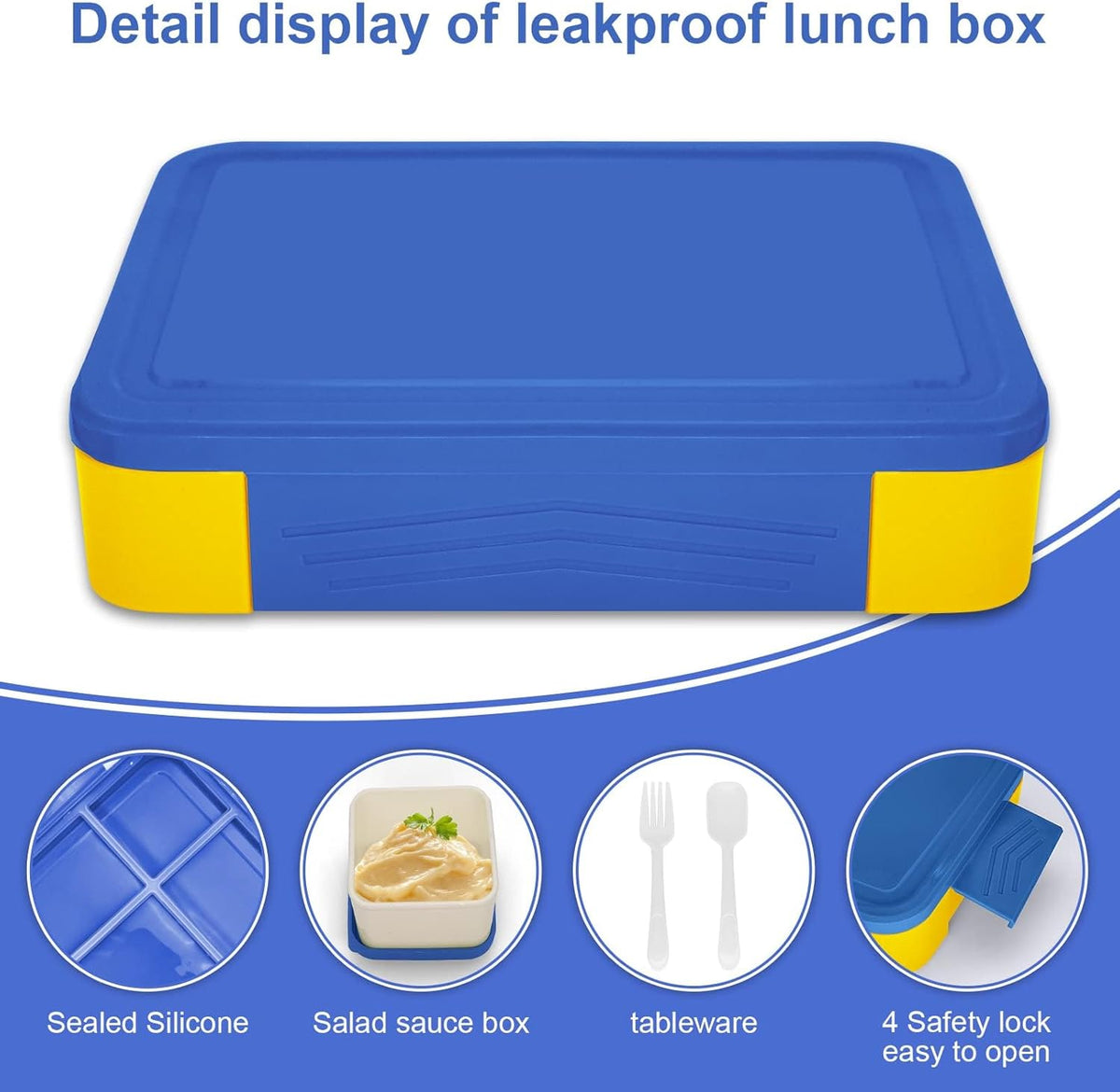 Hap Tim Bento Box Lunch Box for Kids (CA1265-BL) - PuriLite