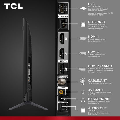 TCL 65-Inch Q65 QLED 4K UHD Smart TV with Google TV (65Q651G-CA, 2024 Model) Dolby Vision, Dolby Atmos, HDR Pro+, Game Accelerator Enhanced Gaming, Voice Remote, Works with Alexa, Streaming Television - PuriLite