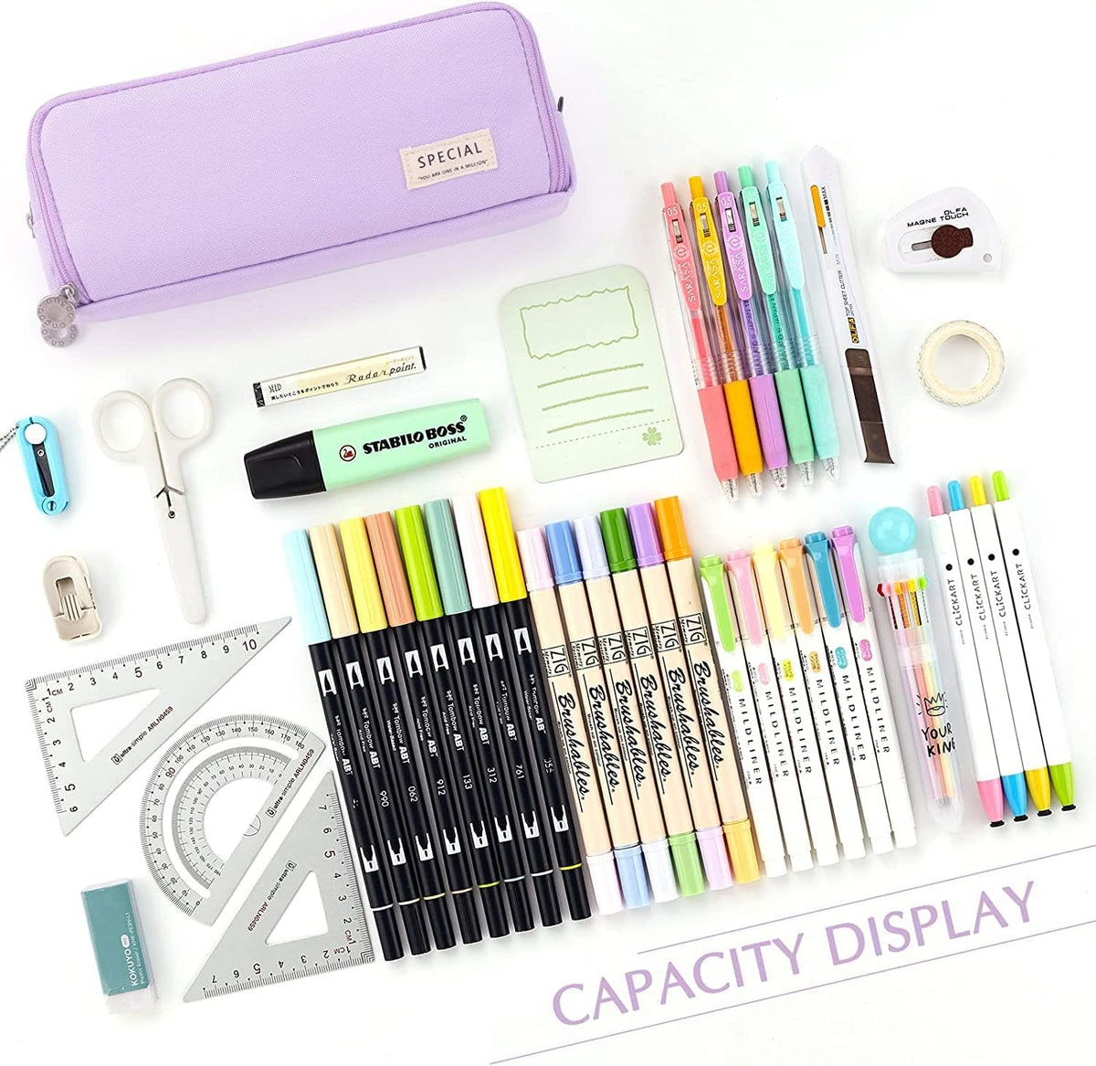 Big Capacity Pencil Case, OLIYuMi 3 Compartment Pencil Pouch Pencil Bag Storage Box Stationery Organizer Makeup Bag with Zipper Closure for Student Office College Boys and Girls (Pink) - PuriLite