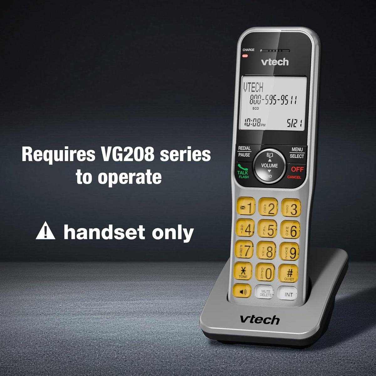 VTech DECT 6.0 1-Handset Corded/Cordless Phone for Home with Answering Machine, Call Blocking, Caller ID, Large Backlit Display, Duplex Speakerphone, Intercom, Landline Line-Power: VG208 - PuriLite