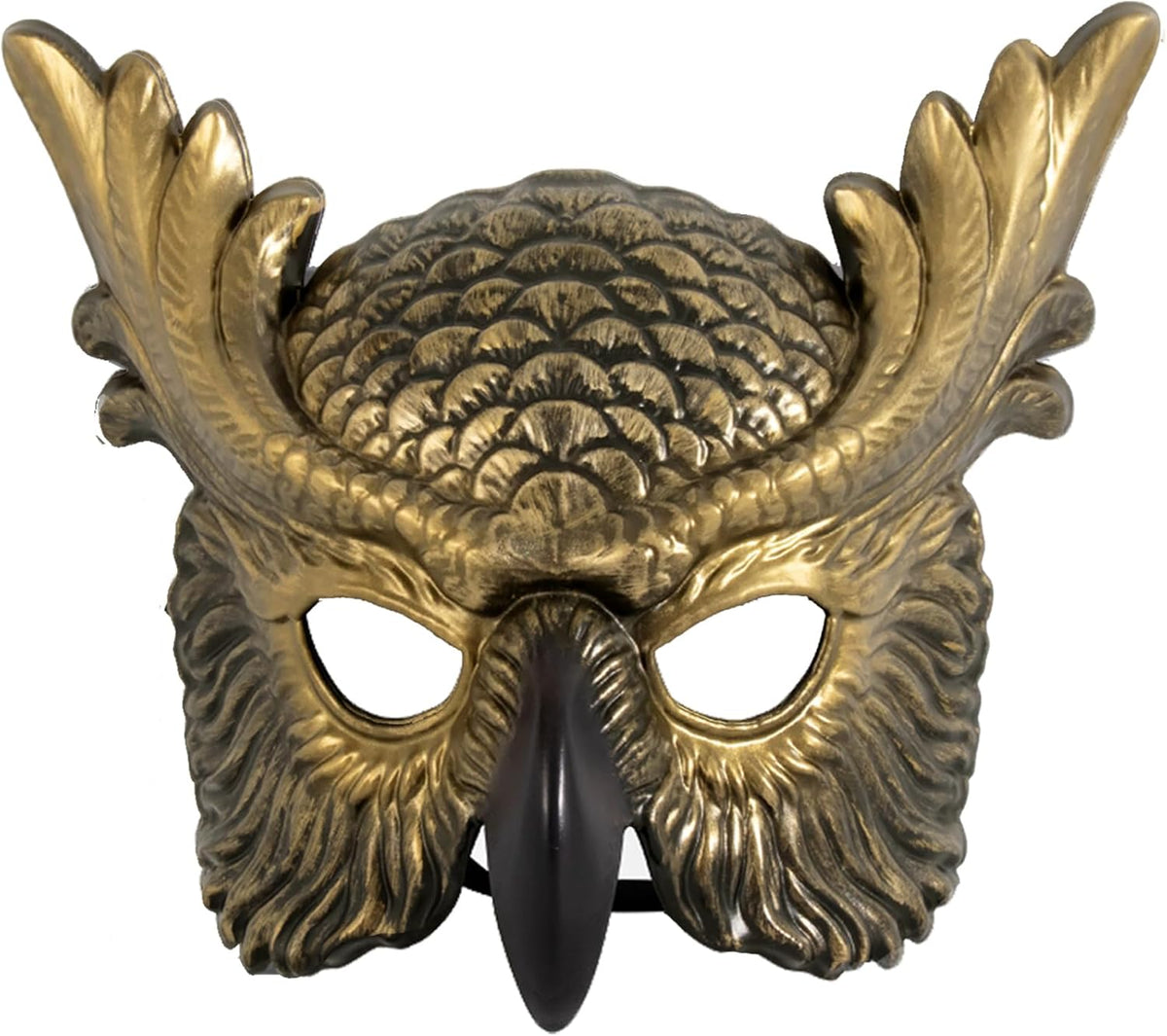 whitefeather Decorative Owl Masquerade Mask, Half Face, Halloween Costume Accessory - PuriLite