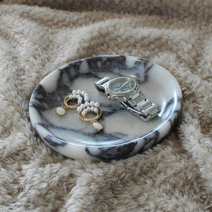 Nawgnail Calacatta Viola Marble Jewelry Dish 5.5", Trinket Dish for Ring Earring, Gift for Woman Daugther - PuriLite