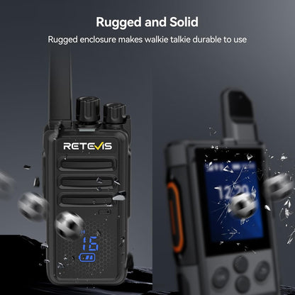 Retevis RT68H 2 Way Radios Long Range with 10 Way Charger,Walkie Talkies Rechargeable for Adults,Easier Charging,Easier Management,LED Display, Keypad Lock,Hands Free Compact Walkie Talkie (10 Pack) - PuriLite