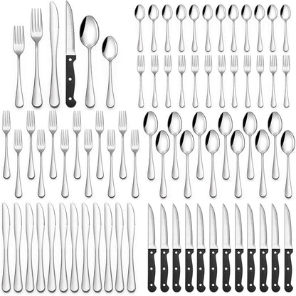 Purilite Select 48-Piece Silverware Set with Steak Knives - PuriLite