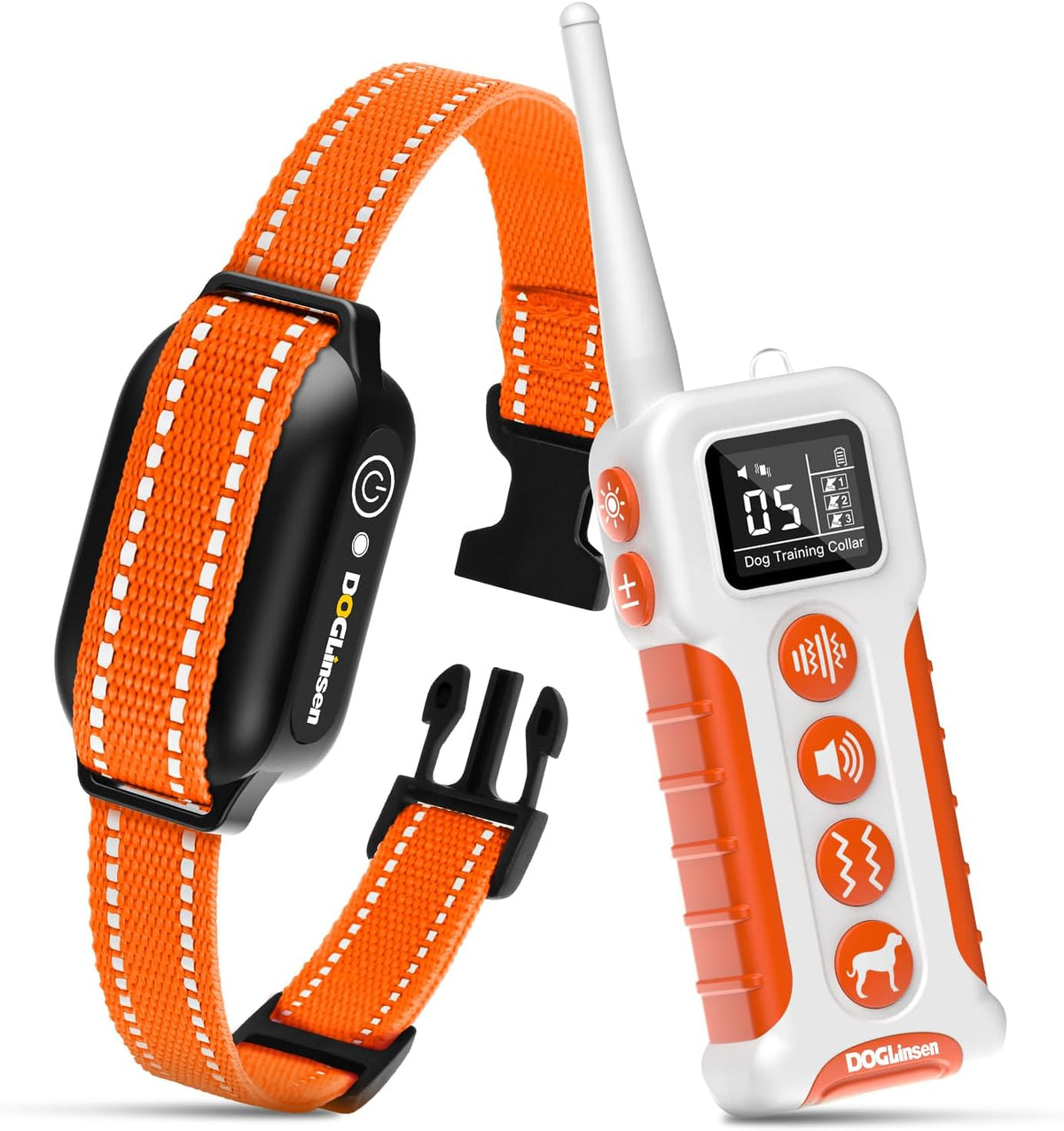 DOGLinsen No Shock Dog Training Collar with Remote 3300ft Range, Vibrating Dog Collar, Vibration Collar for Small Medium Large Dogs, 9 Style Tones and Vibration Collar - PuriLite
