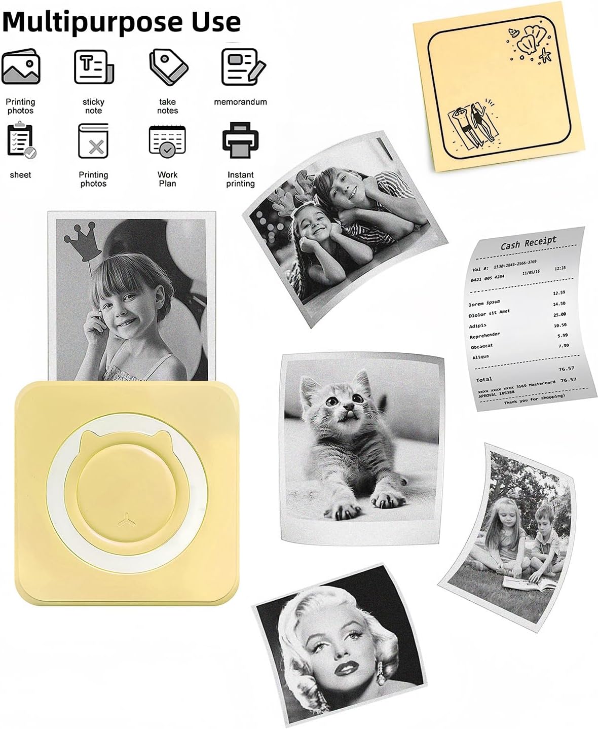 Label Maker - Mini Portable Sticker Printer with 13 Rolls Self-Adhesive Thermal Papers, Labeller Machine for Home Office Study Business Texts Journal, Blue - PuriLite