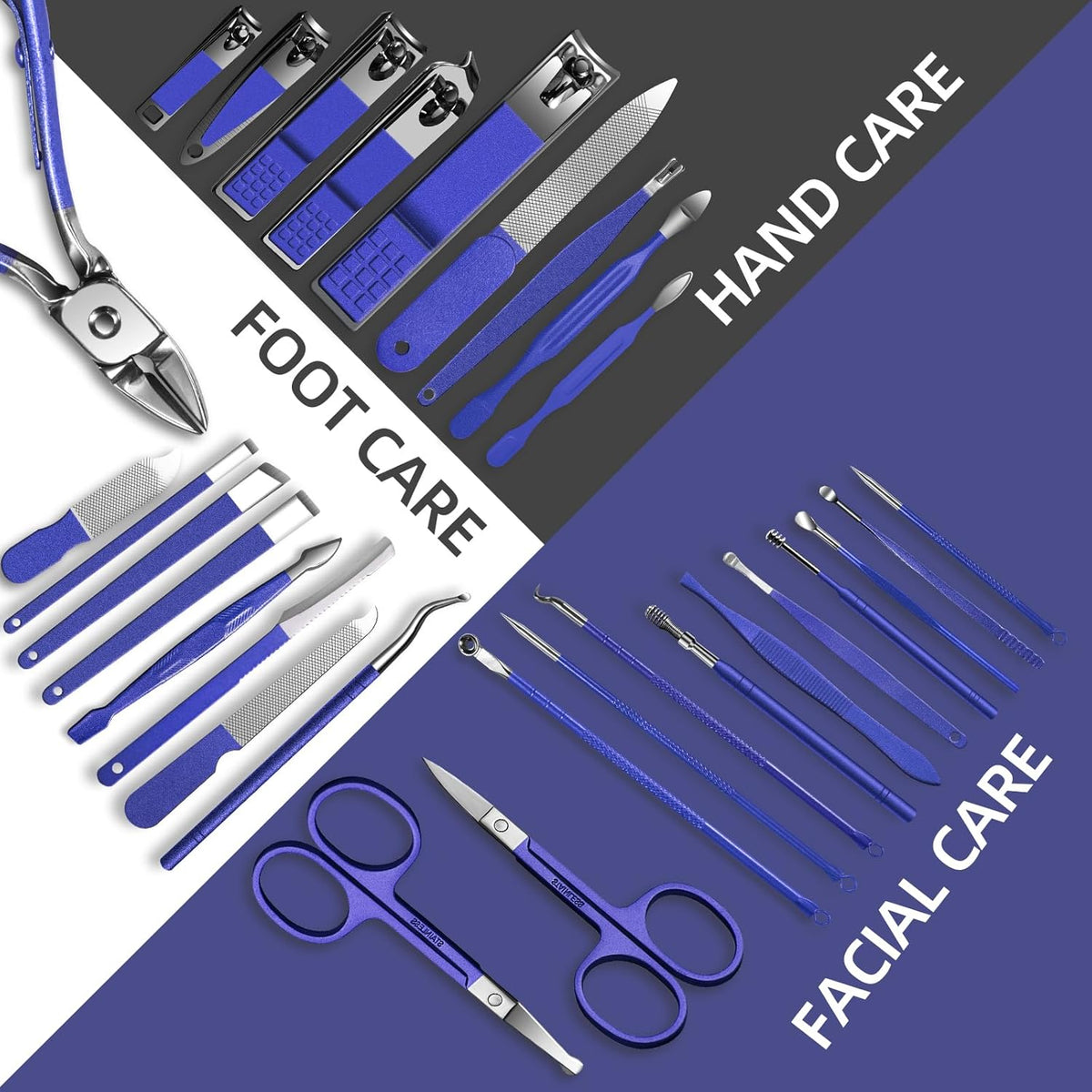 Manicure Set 30 in 1 Nail Clipper set, REDFLOW nail clippers, fingernail & toenail clippers, Manicure Tools, pedicure tools, Suitable for Travel Manicure Kit, Nail Set Kit With Everything Profe - PuriLite
