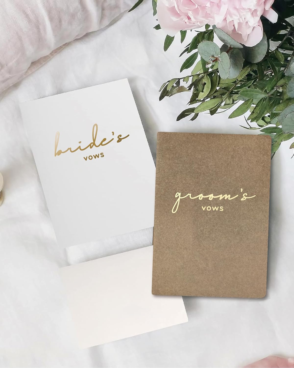 GroomBrideGifts Wedding Vow Book for His and Hers, Soft Touch, Perfectly Sized Bride and Groom Vow Books, Wedding Essentials, Wedding Registry Ideas, His and Hers Gifts - PuriLite