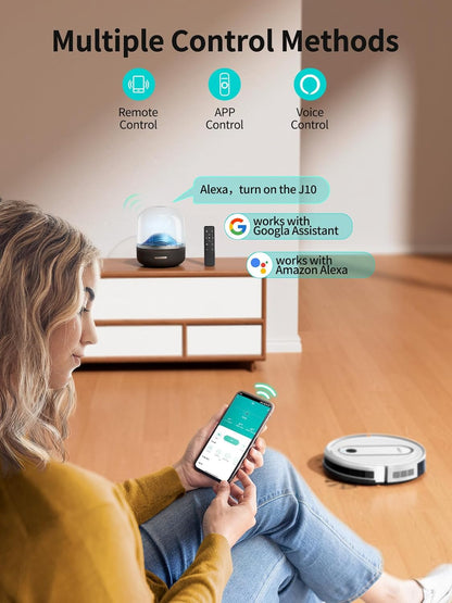 Robot Vacuum - Robot Vacuum and Mop, J10, Perfect for Pet Hair, Carpets, and Hard Floors - PuriLite
