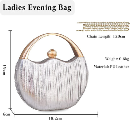 CORIOS Women Clutch Bag Glitter Evening Bag Bridal Wedding Purse Elegant Shoulder Bag - PuriLite