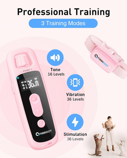 ABBIDOT 3300 Ft Dog Training Collar with Remote - [New Version] Shock Collar, 5 Training Modes, 88 Levels e Collar, Waterproof Training Collar for Small Medium Large Dogs(15~120 lbs) - PuriLite