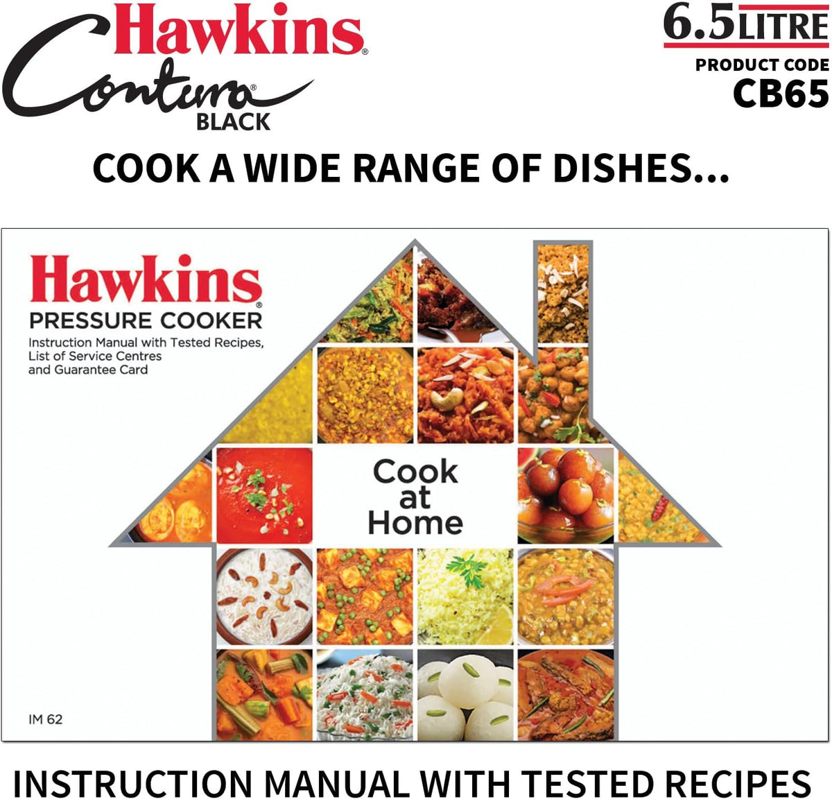 Hawkins CB65 Hard Anodised Pressure Cooker, 6.5-Liter, Contura Black