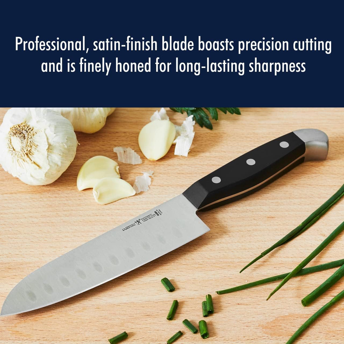 HENCKELS Statement 15Piece White-Handled Knife Block Set with Shears, Sharpening Steel - Dishwasher Safe, Ergonomic Handle - PuriLite