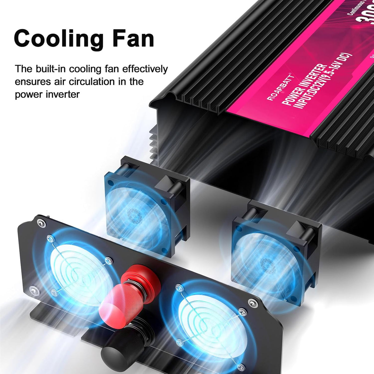 3000W Power Inverter,12V DC to AC 110V120V Peak Power 6000W with 2AC Outlets and 2.4USB Port,LCD Display Car Inverter for Outdoor Activities,Emergency - PuriLite