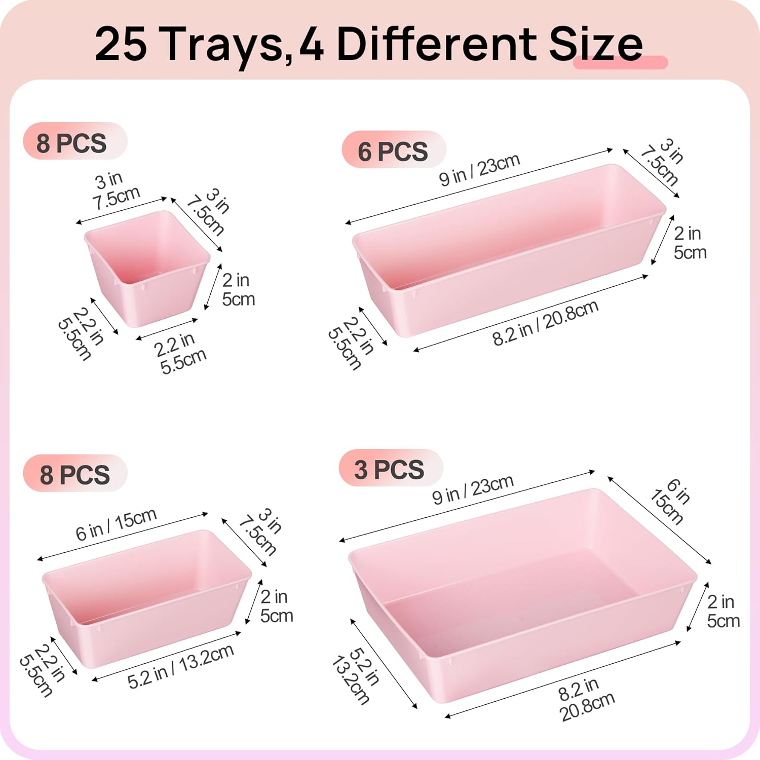 Purilite Select Clear Drawer Organizer Set - PuriLite