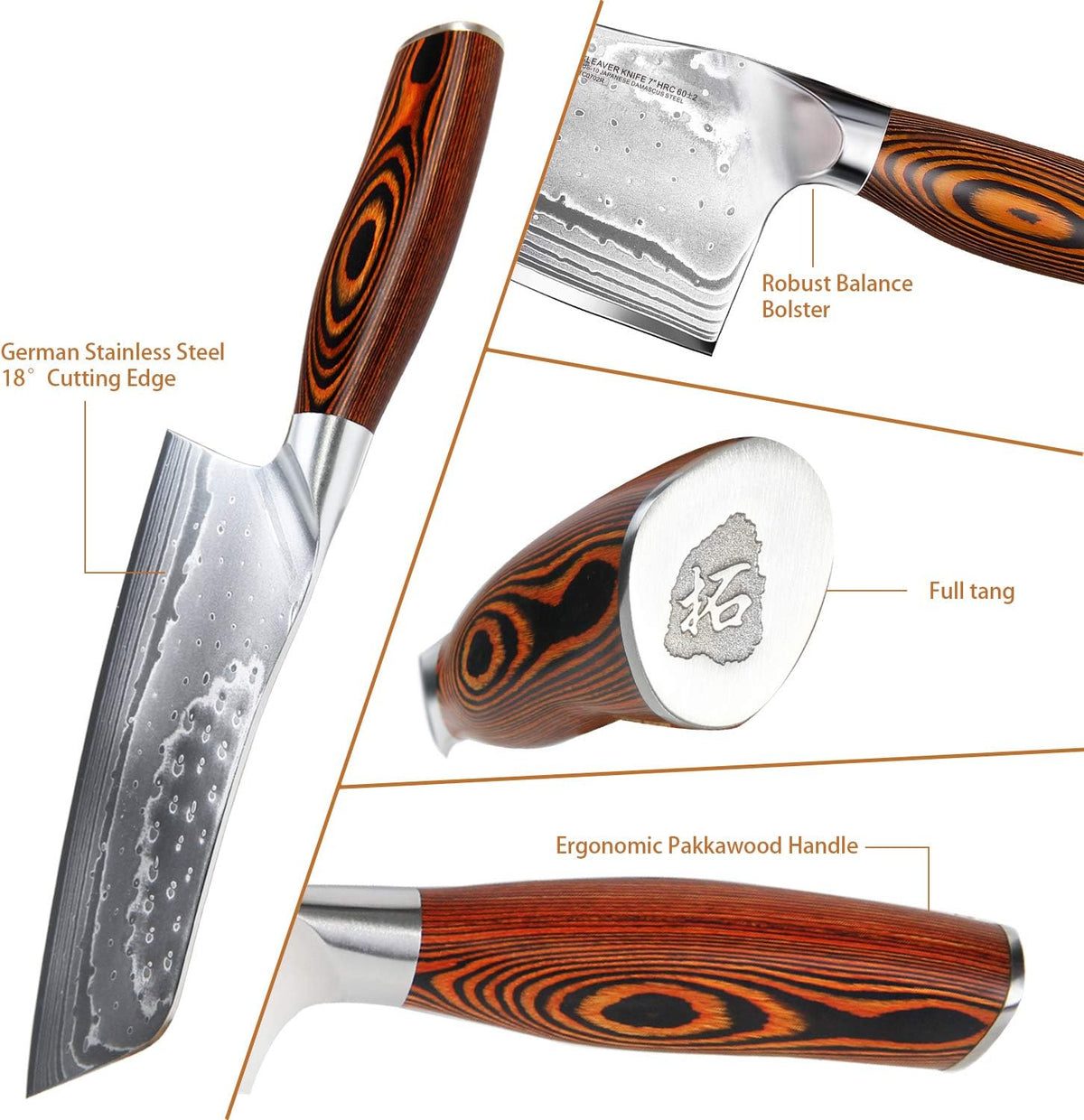 TUO Boning Knife - Razor Sharp Fillet Knife - High Carbon German Stainless Steel Kitchen Cutlery - Pakkawood Handle - Luxurious Gift Box Included - 7 inch - Fiery Phoenix Series - PuriLite