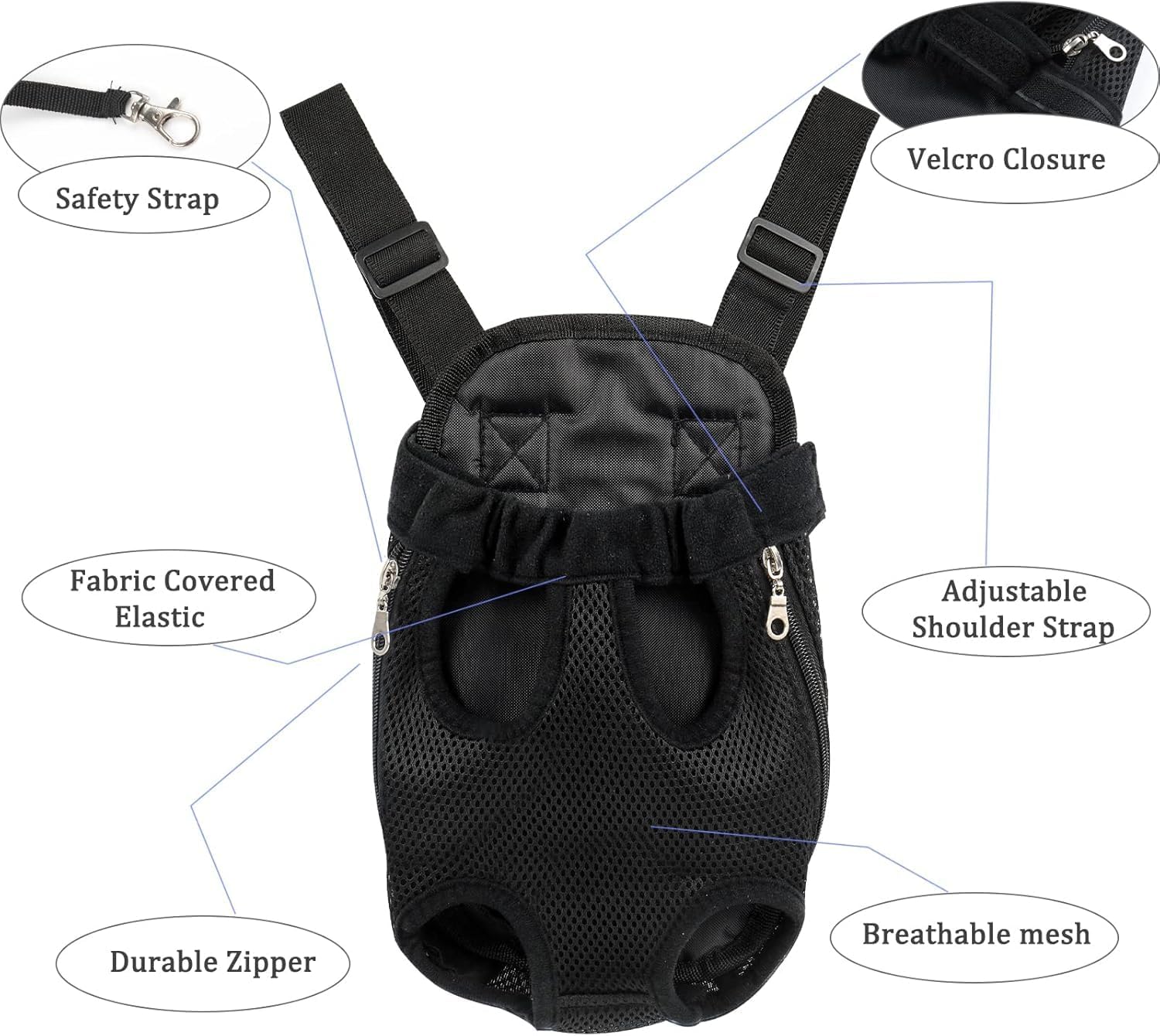 Liahelianx Pet Backpack for Dogs&Cats-Outdoor-Ready Adjustable Chest Straps,Ventilated Mesh Window&Legs-Out Design,Lightweight Travel Backpack for Hiking/Camping (Small to Medium Pets) (Pink) - PuriLite