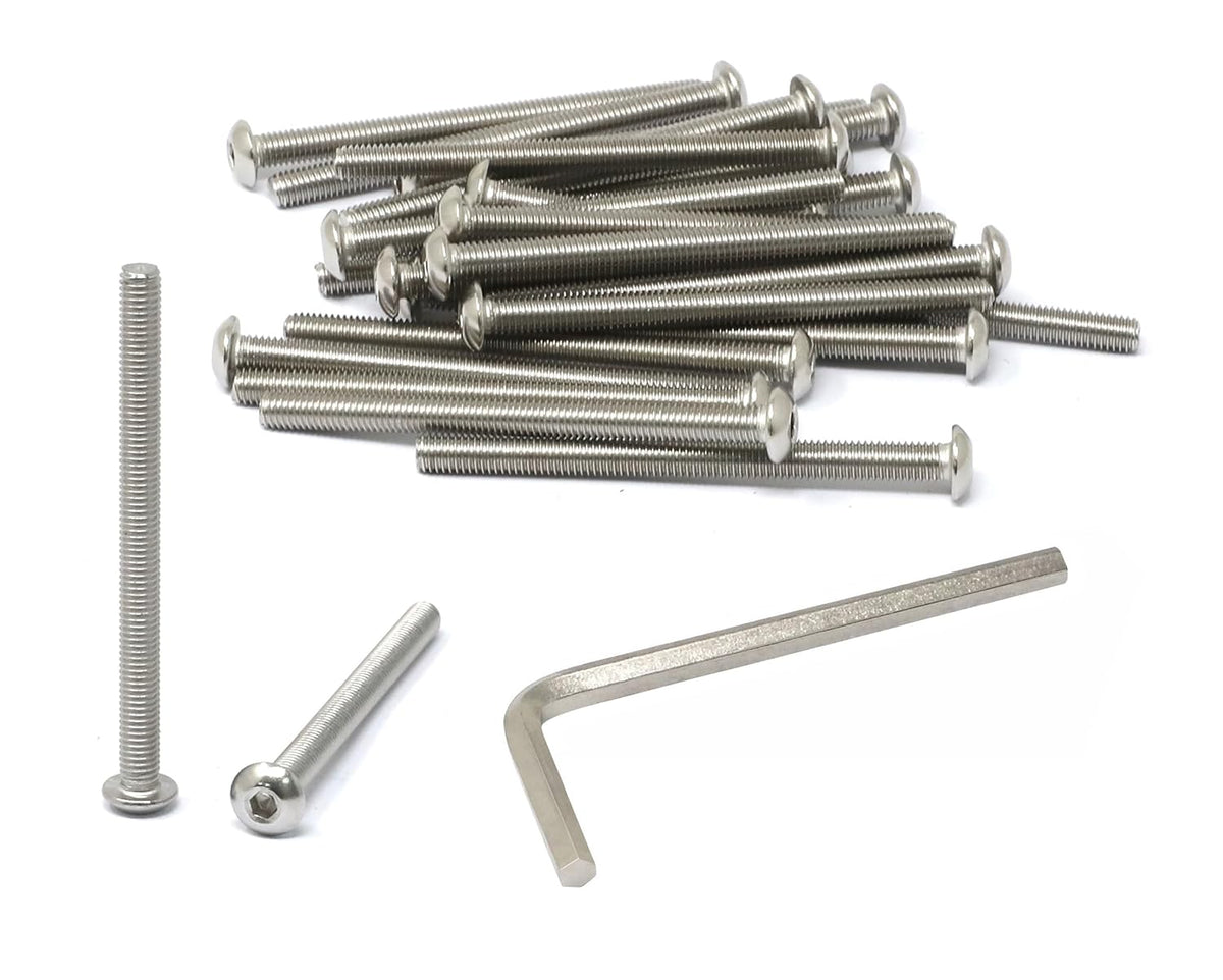 iexcell 50 Pcs M6 x 20mm Thread Pitch 1 mm Stainless Steel 304 Hex Socket Button Head Cap Screws Bolts Kit - PuriLite