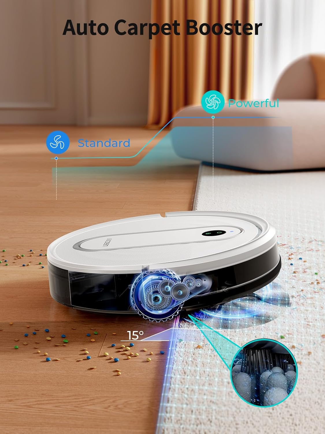 Robot Vacuum - Robot Vacuum and Mop, J10, Perfect for Pet Hair, Carpets, and Hard Floors - PuriLite