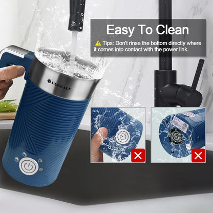 Huogary Milk Frother, Milk Steamer for Milk Foam & Hot Milk(4.5oz/10.5oz), Electric Milk Frother and Warmer for Homemade Coffee, 120V (Black) - PuriLite