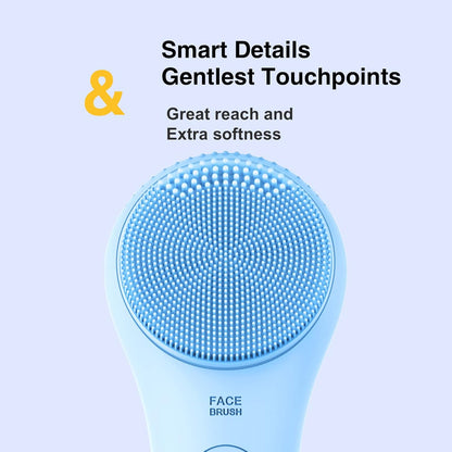 Några Coola Facial Cleansing Brush, Waterproof Electric Face Cleansing Brush Device for Deep Cleaning|Gentle Exfoliating|Massaging,Rechargeable Silicone Skin Wash Machine with Magnet Charger - PuriLite