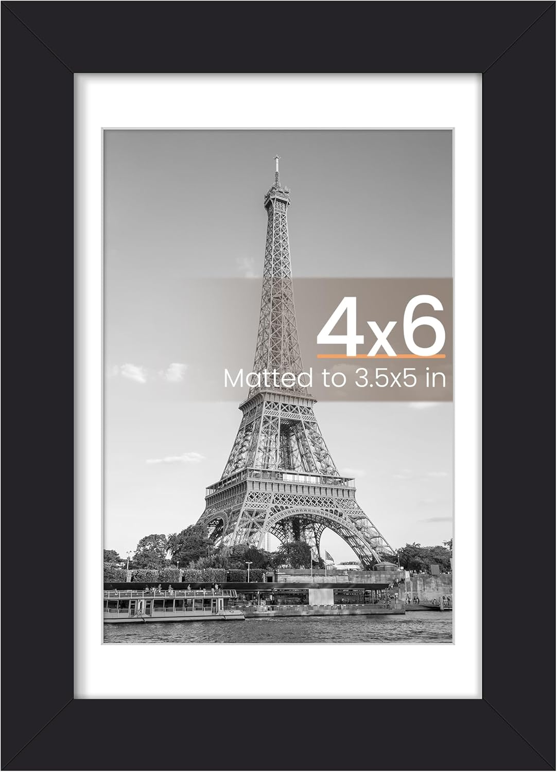 upsimples 11x14 Picture Frame, Display Pictures 8x10 with Mat or 11x14 Without Mat, Wall Hanging Photo Frames, Black - PuriLite