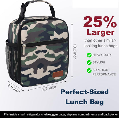 Lunch Box for Men Women Adults Small Lunch Bag for Office Work Picnic - Reusable Portable Lunchbox, Black - PuriLite