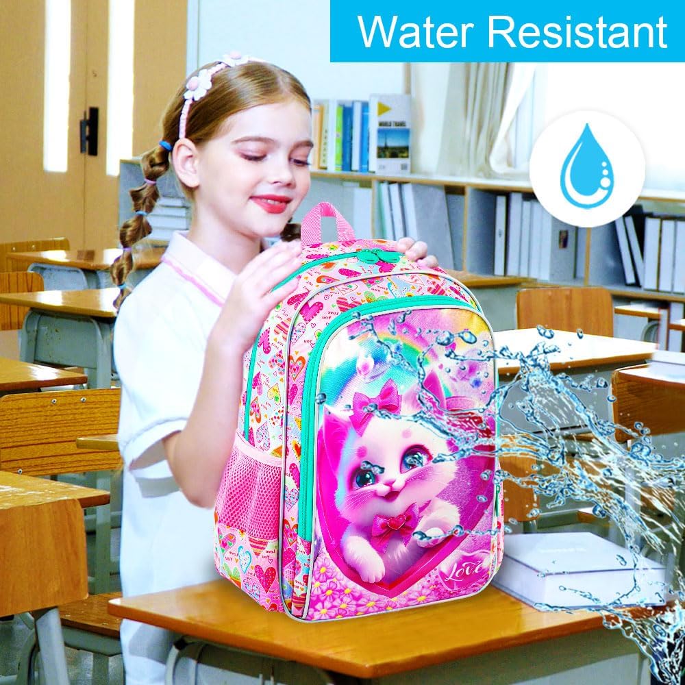 3pcs Backpack for Boys and Girls, 16” Kids Kindergarten Bookbag with Lunch Box, Cute Elementary Backpacks for Boy Girl - PuriLite