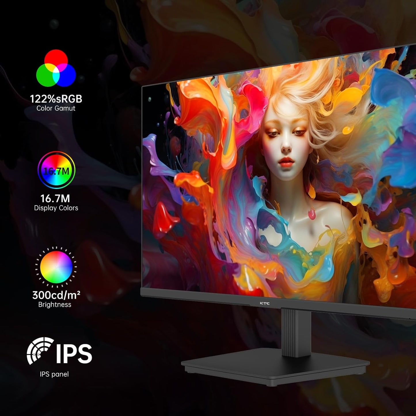 KTC 32 Inch 2K Computer Monitor, IPS 1440p Monitor with Ultra-Thin Bezels, HDR10, Freesync/G-sync, HDMI/DP Ports, Tilt Adjustable, Eyecare, Ideal for Business, Office, and Casual Gaming - PuriLite