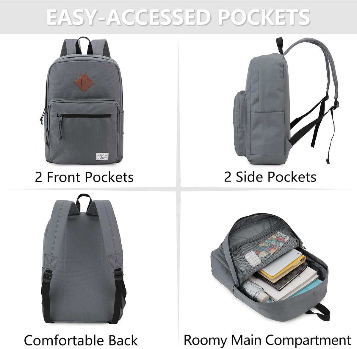 School Backpack for Kids,Lightweight Water Resistant Work Travel Backpack for Women Men Teens VONXURY - PuriLite