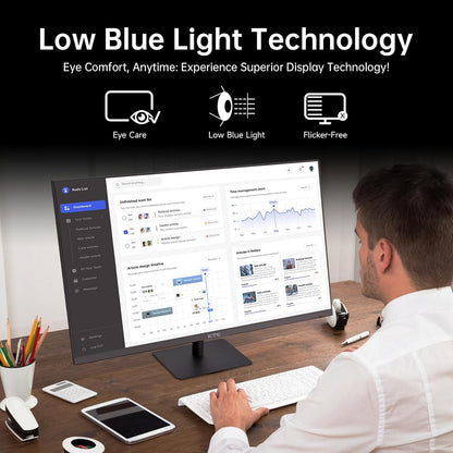 KTC 32 Inch 2K Computer Monitor, IPS 1440p Monitor with Ultra-Thin Bezels, HDR10, Freesync/G-sync, HDMI/DP Ports, Tilt Adjustable, Eyecare, Ideal for Business, Office, and Casual Gaming - PuriLite