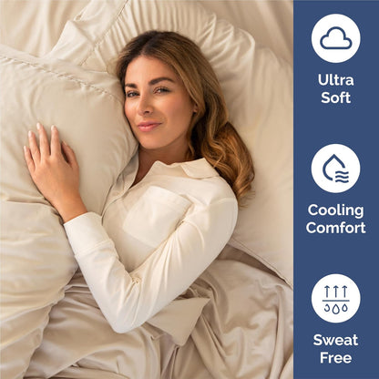 Extra Deep Queen Sheet Set - 6 Piece Breathable & Cooling Sheets - Hotel Luxury Bed Sheets Set - Easy & Secure Fit - Soft, Wrinkle Free & Comfy Sheets Set - White Sheet Set w/Extra Deep Pockets - PuriLite
