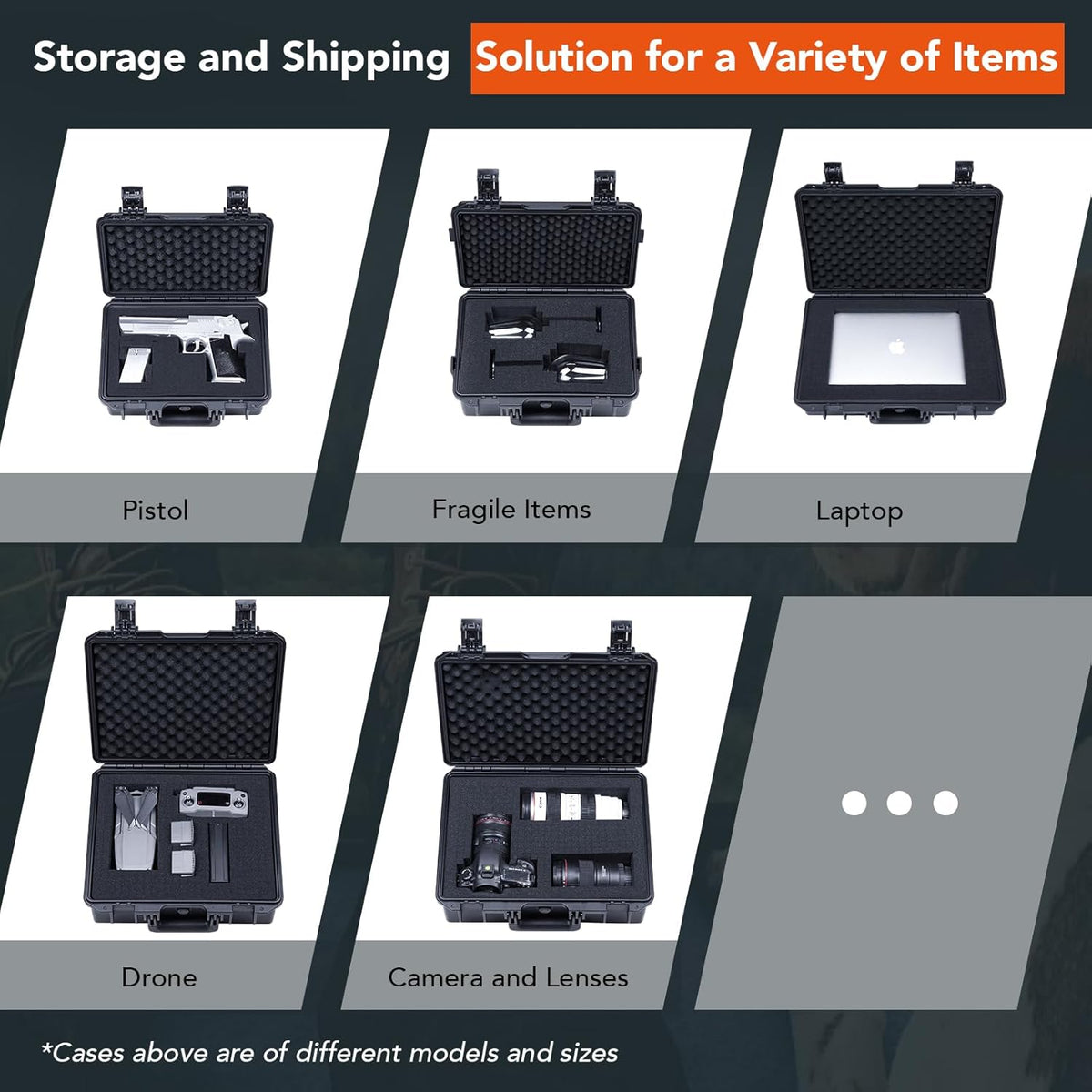 Lykus HC-3810 Waterproof Hard Case with Customizable Foam Insert, Interior Size 38x28x13.5cm, Suitable for Camera, Lens, Drone, mic, Flashlight, Telescope, Action cam, Electronics, Tools, and More - PuriLite