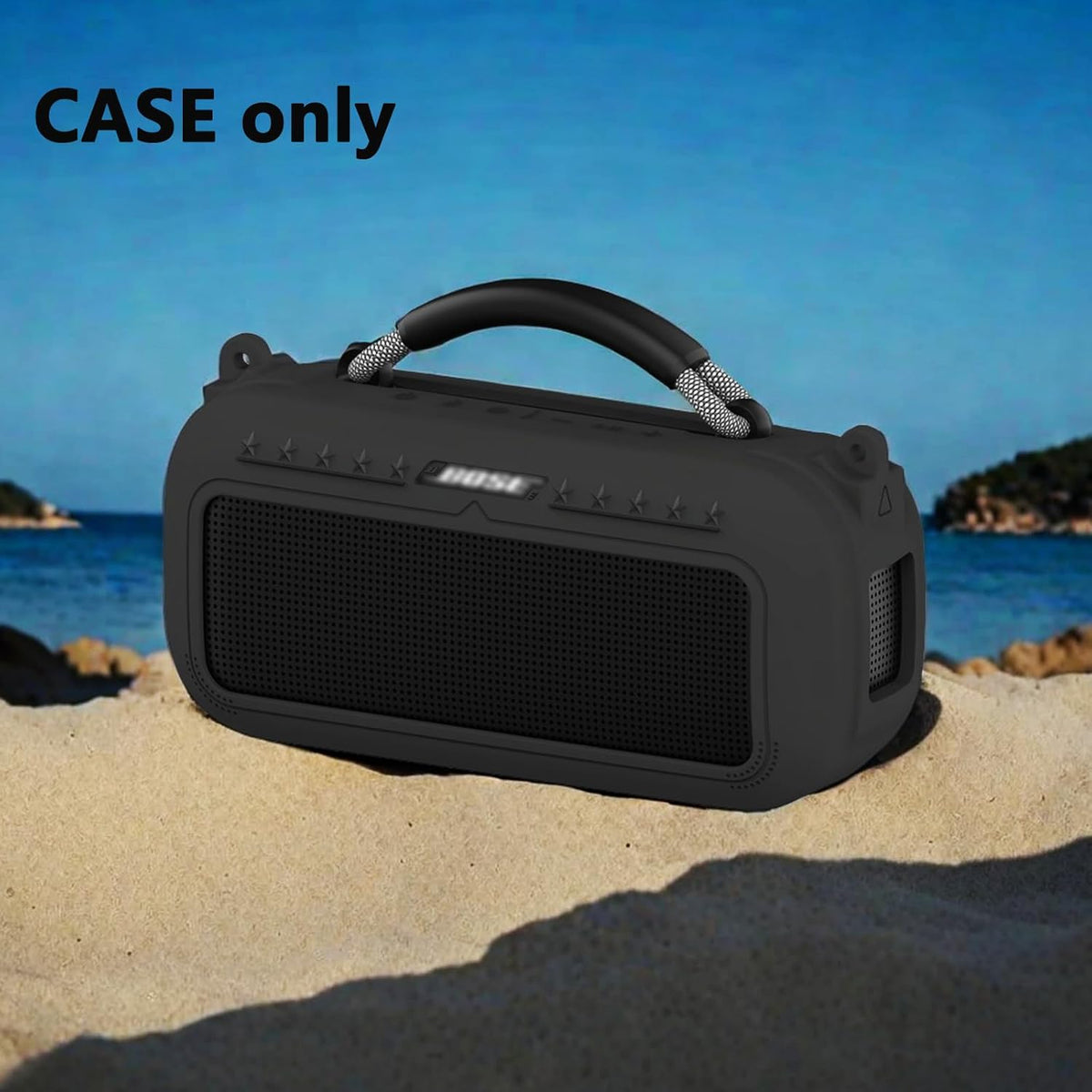 JCHPINE Silicone Cover Case for Bose SoundLink Max Portable Speaker Accessories, Soft Silicone Skin for Bose SoundLink Max Bluetooth Speaker with Shoulder Strap (Black Case) - PuriLite