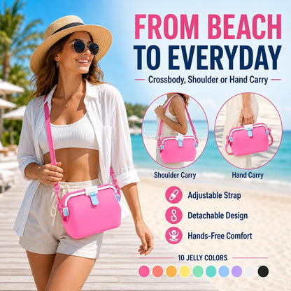 Women's large Jelly Bean Color Silicone Waterproof Beach Tote Bag