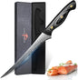 Purple Dragon Damascus Fish Fillet Knife - 7 inch Flexible Boning Knife with VG10 Core, Kitchen Slicing Knife with Full Tang Handle, Birthday Dad Mom Gift - PuriLite