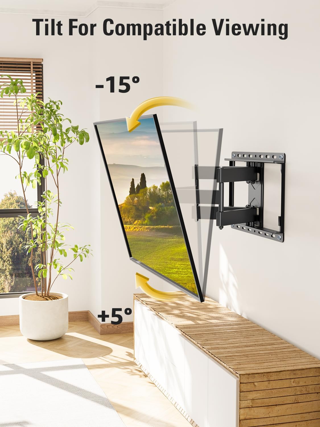Mounting Dream TV Wall Mount for Most 32-65" Flat Screen TVs, Full Motion TV Mount with Dual Swivel Articulating Arms, Easy for TV Centering, Max VESA 400x400mm, 99 lbs Loading MD2380 - PuriLite