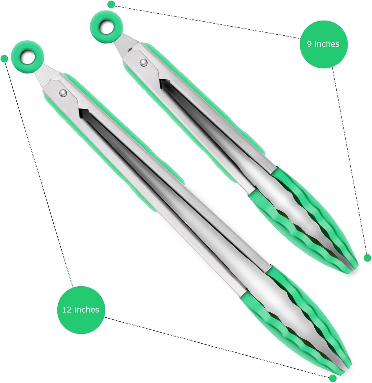 Purilite Select Silicone &amp; Stainless Steel Kitchen Tongs - PuriLite