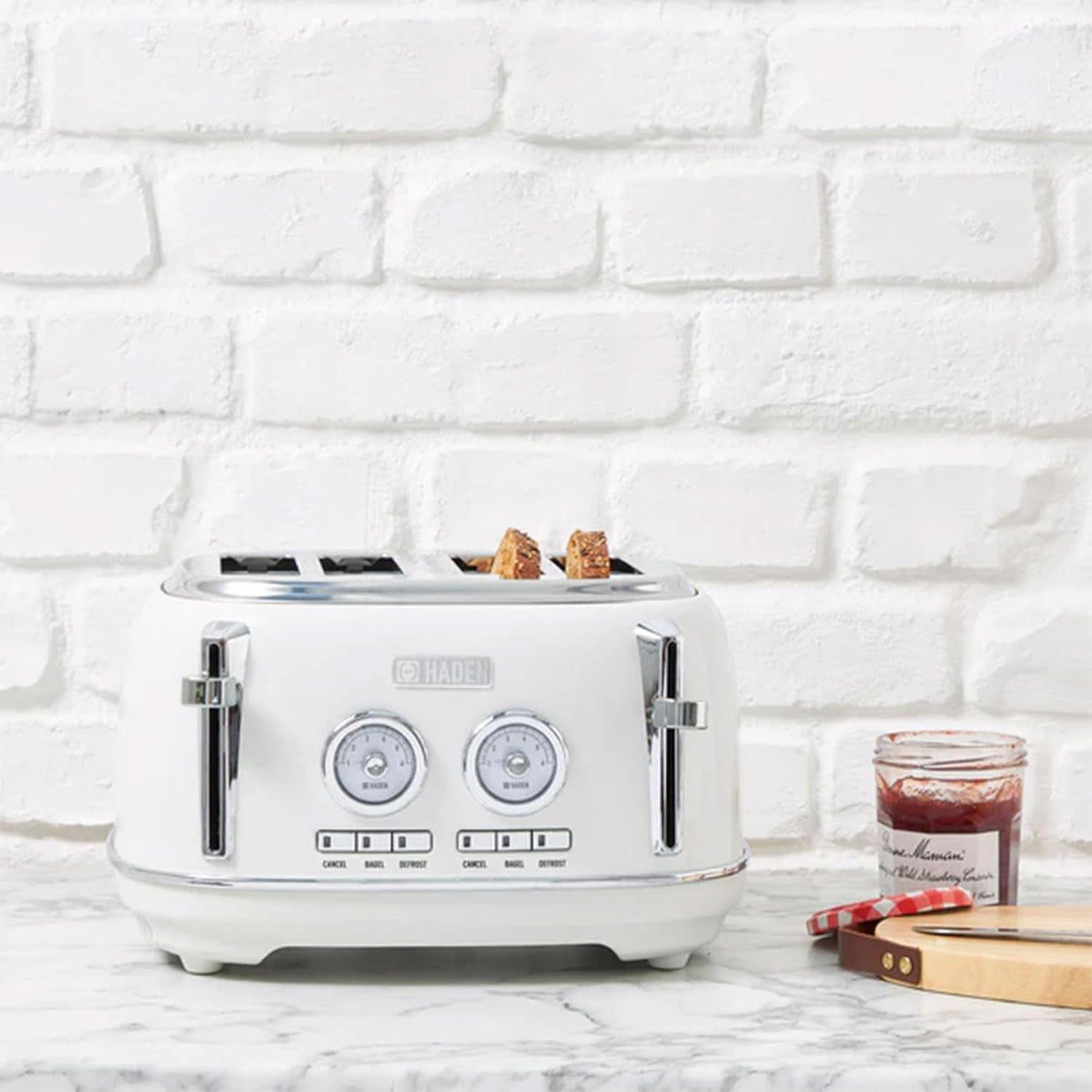 Haden Dorset 75083 Stainless Steel 1500W Retro Toaster 4 Slice Wide Slot w/Removable Crumb Tray and Settings, Black/Copper Toasters w/Adjustable Browning Control, Smart Toaster - PuriLite