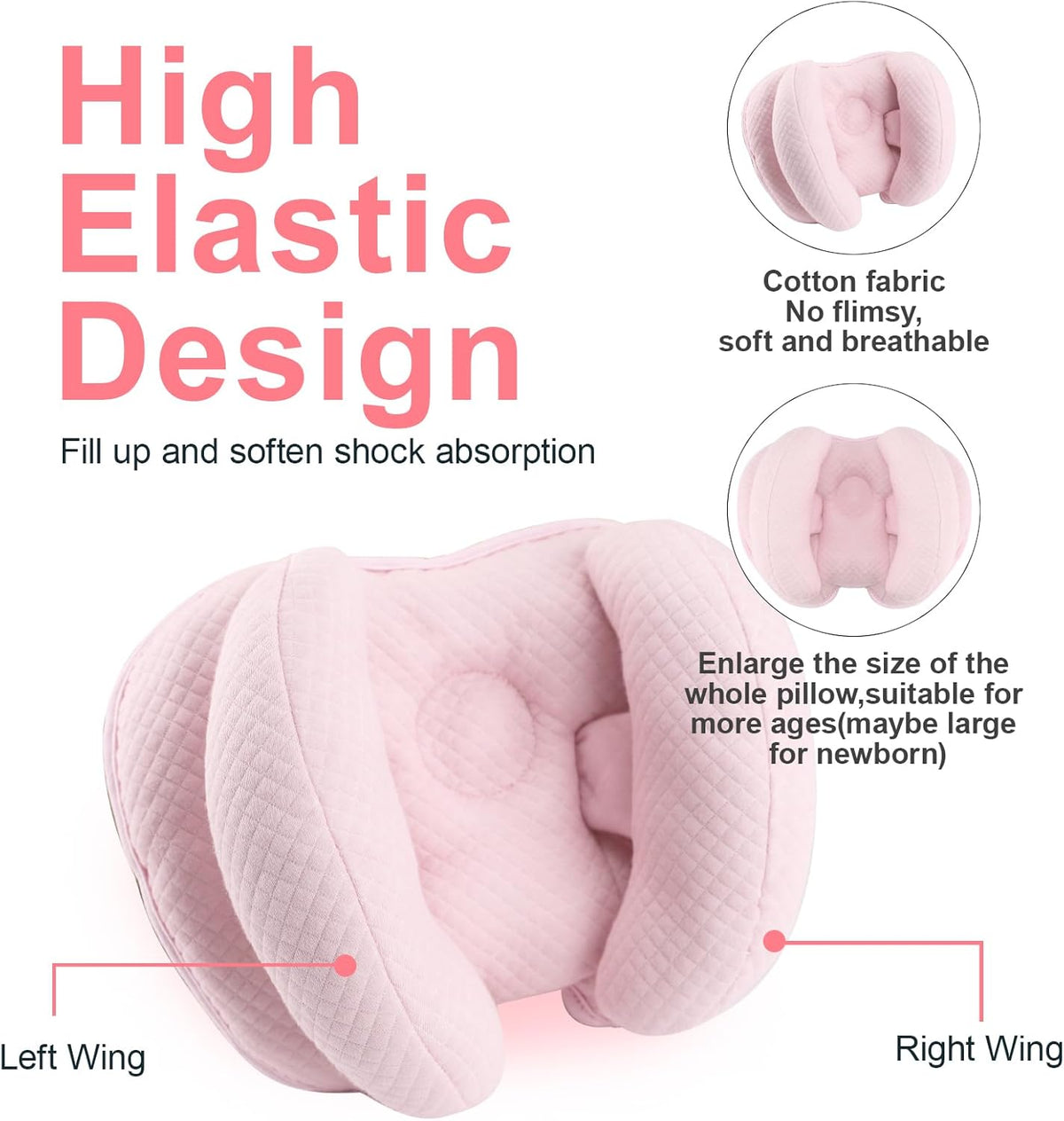 KAKIBLIN 2 in 1 Baby Head Pillow with Banana Neck Pillow for 3 Months to 8 Months Baby Travel Pillow for Stroller or Bed - PuriLite