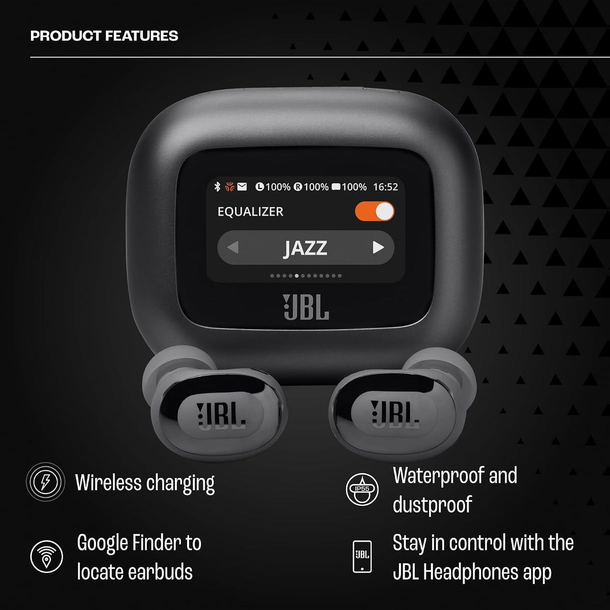 JBL Live Buds 3 - True Wireless Noise-Cancelling Bud-Type Earbuds, 40Hrs Total Playback, Wireless Charging, 6 Mics for Perfect Calls, Multi-Point Connection, IP55 Waterproof and dustproof