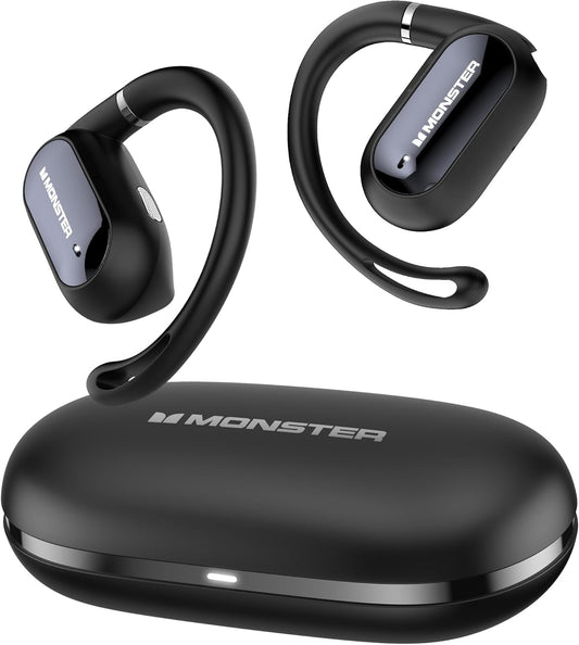 Monster Open Ear AC322, Bluetooth 5.4 Headset, 36H Battery Life, IPX5 Waterproof, Clear Communication, Ergonomic Design, Ear Angle Adjustable, Not Easy to Fall Off Wireless Bluetooth Headset. - PuriLite