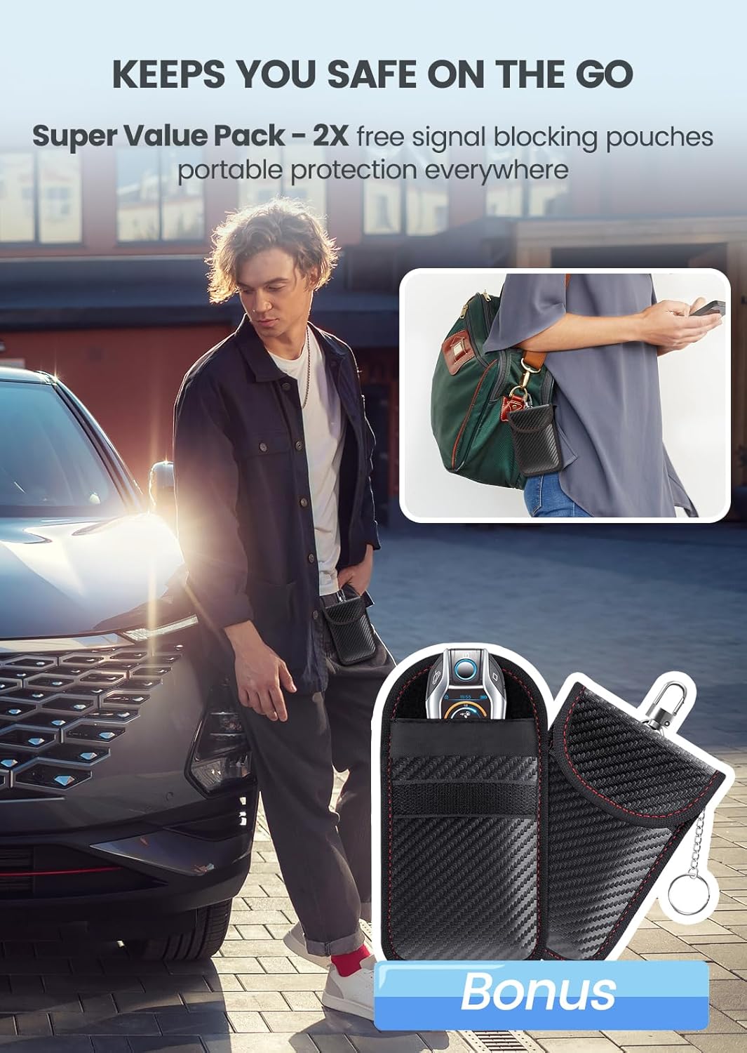 Samfolk Faraday Box with Faraday Pouchs, Faraday Box for Car Keys,RFID Key Fob Protector Anti-Theft Key Fob Box, Anti-Theft Cages for Car Keys, Phone and Credit Card - PuriLite