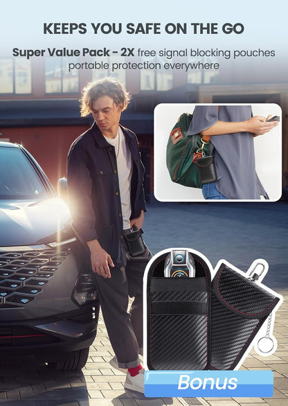 Samfolk Faraday Box with Faraday Pouchs, Faraday Box for Car Keys,RFID Key Fob Protector Anti-Theft Key Fob Box, Anti-Theft Cages for Car Keys, Phone and Credit Card - PuriLite