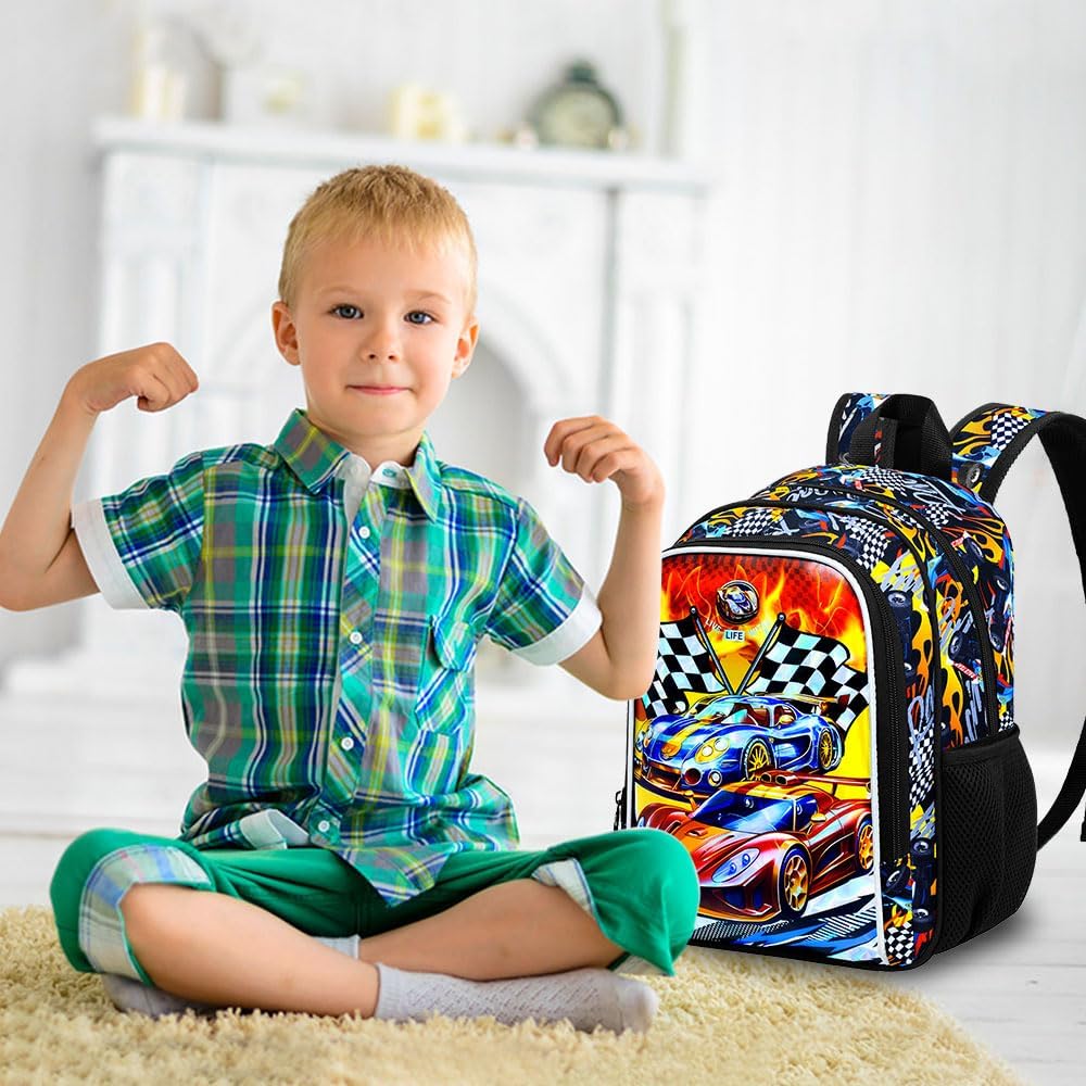 3pcs Backpack for Boys and Girls, 16” Kids Kindergarten Bookbag with Lunch Box, Cute Elementary Backpacks for Boy Girl - PuriLite
