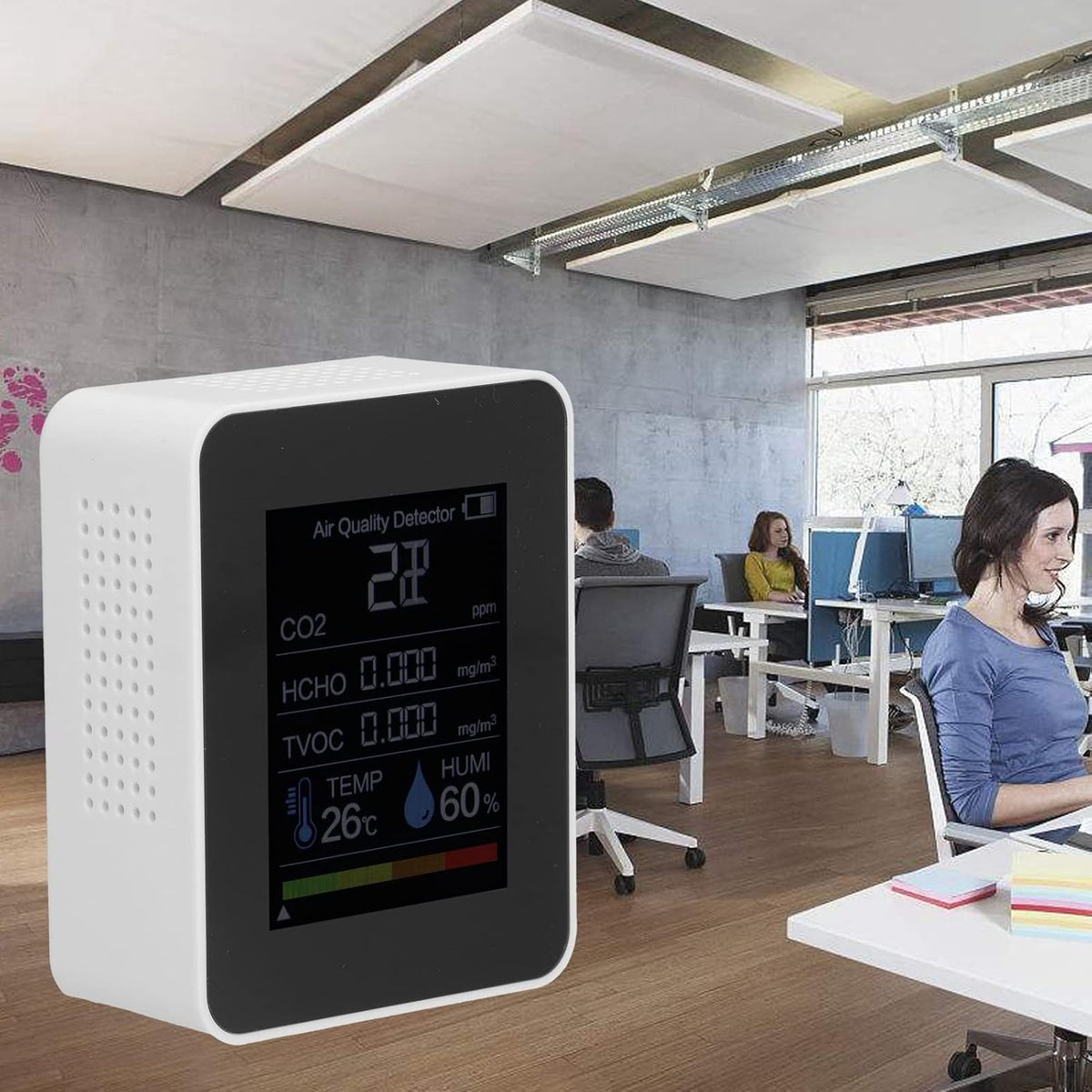Radon Detector, Test Kit Co2 Monitor Multifunctional for Gymnasiums(White) - PuriLite