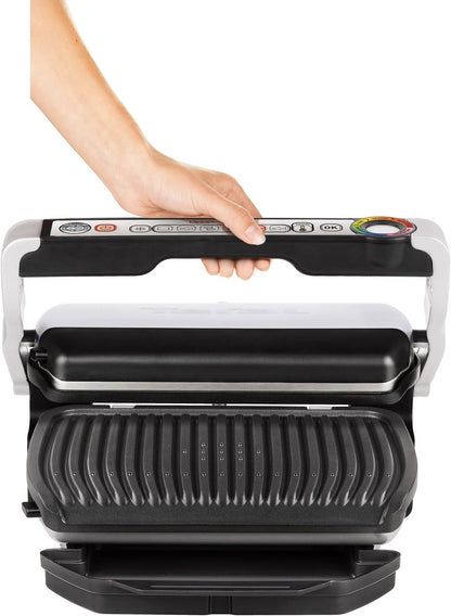 T-fal Optigrill, Electric Indoor Grill, 6 Auto Cooking Modes, Smart Sensor Techology, Nonstick removable plates, Stainless Steel Exterior, Panini Press, Precision Grilling - PuriLite