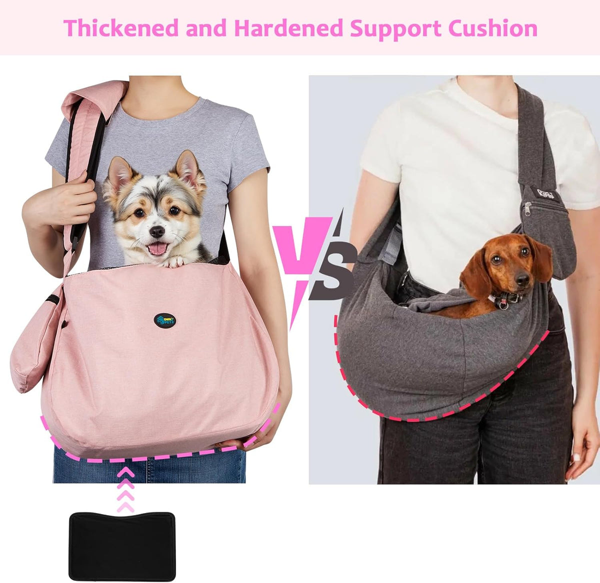 Ownpets Pet Dog Sling Carrier Bag Adjustable Padded Strap Dog Hand Free Safe Mesh Pet Carrier for Small Medium Dog Cat, Fit 10lbs up to 20 Pounds - PuriLite