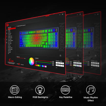 Redragon K686 PRO 98 Keys Wireless Gasket RGB Gaming Keyboard, 3-Modes Anime Mechanical Keyboard w/Hot-Swap Socket, Dedicated Knob Control & Sound Absorbing Pads, Custom Hi-Fi Linear Switch - PuriLite